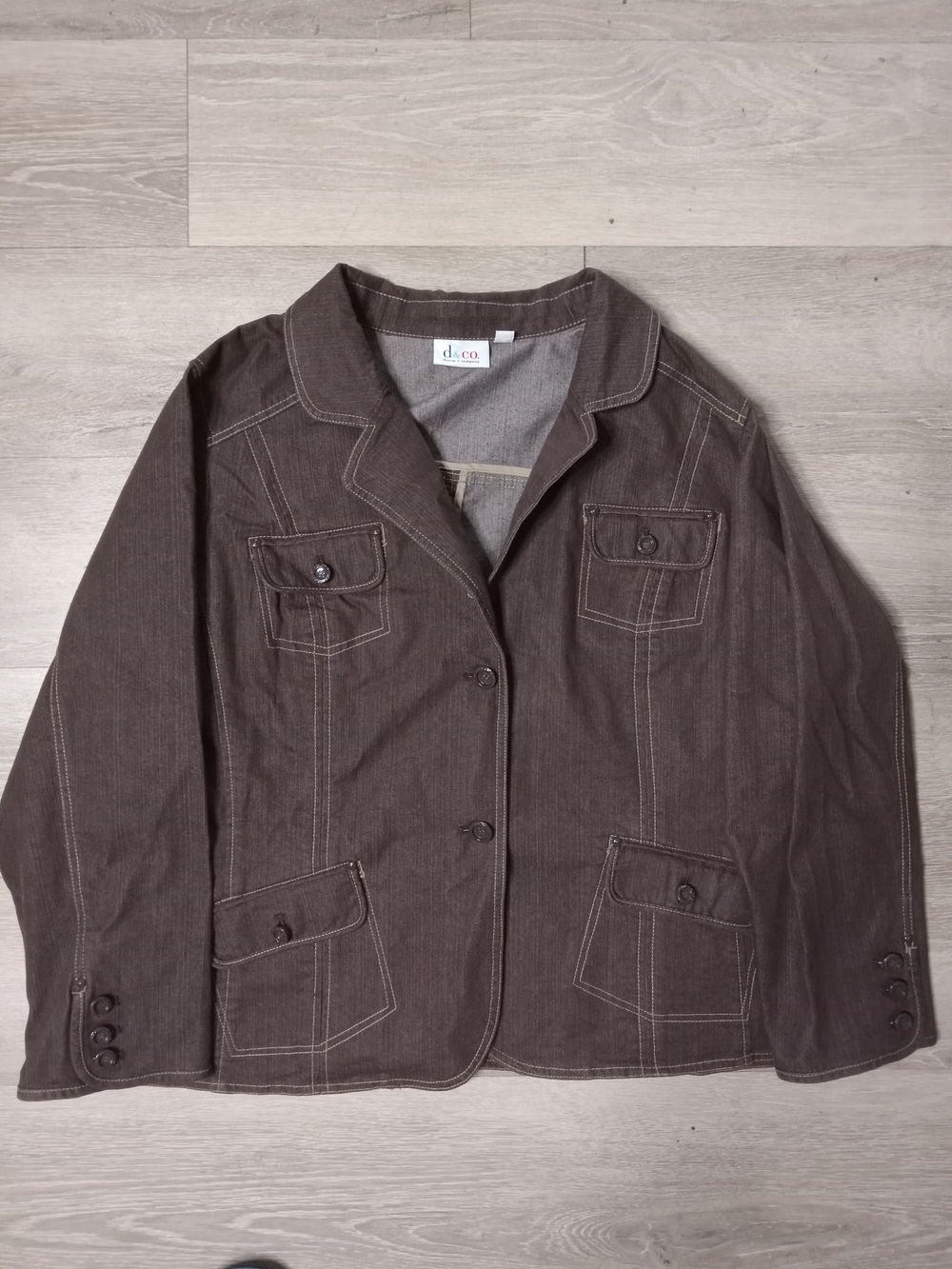 D.co Women's Brown Notch-Lapel Blazer